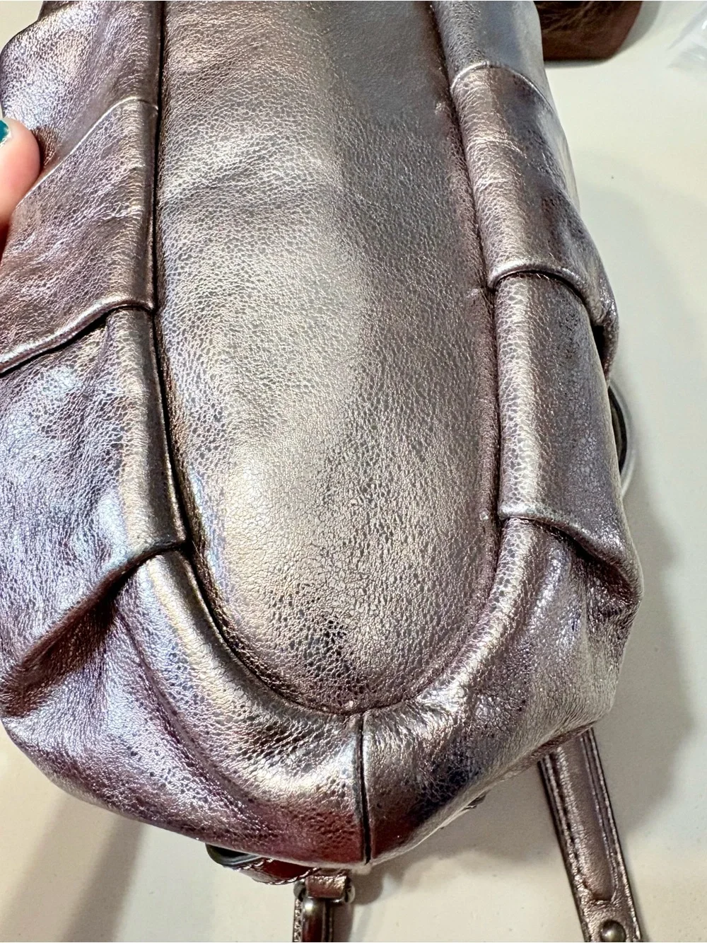 Coach Madison Sophia in metallic silvery lavender